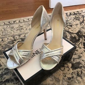 Nine West “Fortunata” Silver Evening Shoes